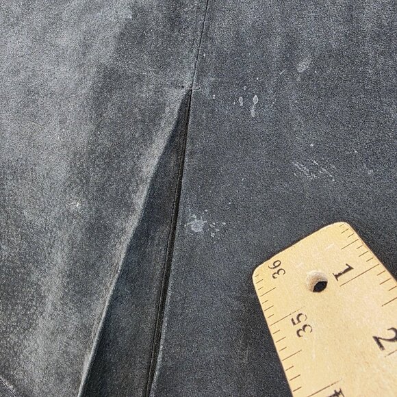 Lilly Pulitzer Suede Skirt Womens 8 Charcoal A-Line Washable Pig Suede Pockets - Picture 8 of 11